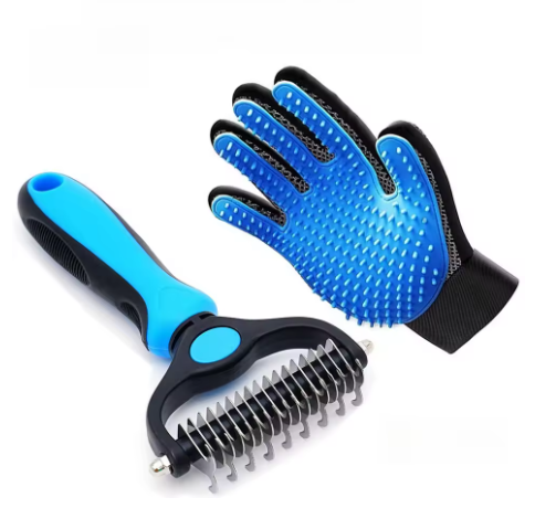 Kit Toelettatura Pet — Spazzola + Guanto Raccogli Pelo